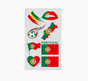 Autocollants de tatouage du drapeau du Portugal en gros, divers matchs de football, équipe de cheerleading, assistance, autocollants de tatouage temporaires pour le visage - Product Image 1
