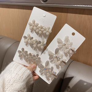 Luxe Jewel Rhinestone Parel Bloem Baret Haar Clips Accessoires Vrouwen Pony Metalen Alligator Haar Clips Voor Meisjes - Product Image 1