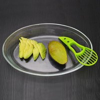 Trancheuse d'avocat 3-en-1 Eplucheuse de fruits Outils de coupe Gadgets de cuisine multifonctionnels en plastique Couteau à avocat Trancheuse