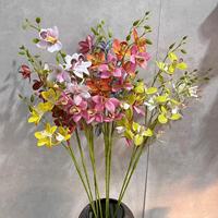 Haute Qualité Impression 3D 5 Têtes Real Touch Orchidées Artificielle Orchidée Fleur Papillon Fleur Pour La Maison De Mariage Décor