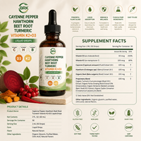Compléments Alimentaires Liquides Oraux OEM/ODM D3 K2 en Vrac VascuFlow Poivre de Cayenne, Aubépine, Racine de Betterave, Curcuma, Vitamine K2+D3