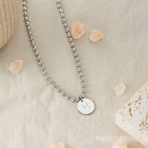 Joyería Inspire, collar con inicial de disco múltiple, collar de cadena de bolas con cuentas delicadas para mujer, regalo de dama de honor personalizado para ella - Product Image 4
