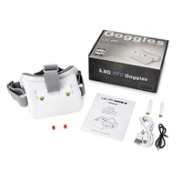 Lunettes FPV analogiques DMKR VR100 5.8GHz pour surveillance de drones, vidéo sans fil, sortie AV 40CH, écran IPS 3 pouces, batterie 1200mAh, en vrac