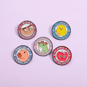 RTS别针金属定制卡通动物珐琅别针可爱青蛙树懒胸针翻领徽章手工铸造礼物给孩子朋友 - Product Image 3