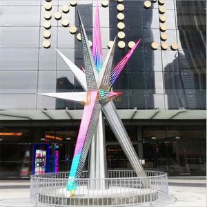 Escultura Luminosa de Acero Inoxidable Hecha a Mano para Decoración de Parques al Aire Libre - Product Image 1