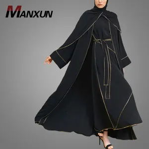 Unique Waistband Design Islamic Clothing Elegant Evening Prom Muslim Dresses Beauty Women Arabic Abaya