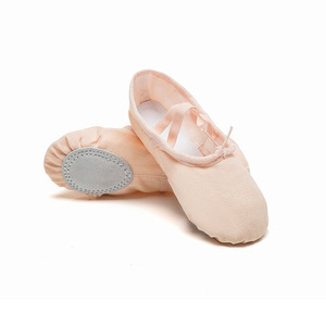 Màu hồng mềm vải múa ba lê Giày nhảy chia duy nhất nữ diễn viên <span class=keywords><strong>Ballet</strong></span> dép phẳng cho các trường học cho thực hành múa ba lê và hiệu suất - Product Image 3