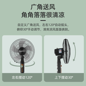 Ventilateur sur pied Changhong 40 cm avec fonction oscillante et minuterie pour la maison et le bureau - Product Image 4