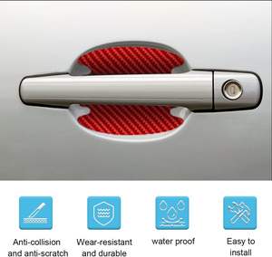 4 Pezzi GLSOWEE Protezioni Moderne Personalizzabili in Fibra di Carbonio per Maniglie Auto, Coperture Universali Anti-Graffio per Vernice Portiere Auto - Product Image 4