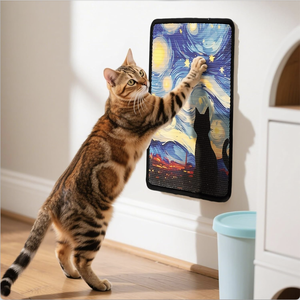 Griffoir mural vertical en sisal pour chat, peinture à l'huile, multi-usages, sans peluches, tapis à gratter pour chat, vente en gros - Product Image 1