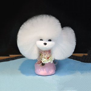 Modelo de Práctica de Peluquería Canina, Realista, de Silicona, con Pelo de Perro Caniche, para Entrenamiento de Estilismo y <span class=keywords><strong>Corte</strong></span> de Pelo Canino, Herramienta de Salón - Product Image 3