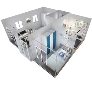 Mini-maison conteneur modulaire pliable en acier, extensible, avec <span class=keywords><strong>3</strong></span> chambres, salle de bain, cuisine et espace de vie, idéale pour la vie en famille - Product Image 4
