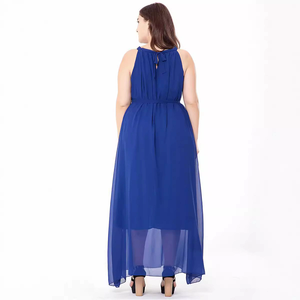 Abito Estivo Casual in Chiffon Senza Maniche a Collo Tondo Tinta Unita <span class=keywords><strong>Taglie</strong></span> <span class=keywords><strong>Forti</strong></span> Personalizzato per Donna - Product Image 5