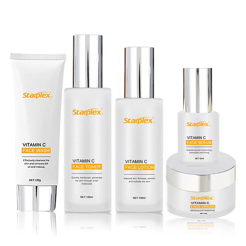 Private Label Natural Organic Face Skincare Moisturizing Rejuvenating Whitening Brightening Vitamin C Skin Care Set