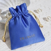 Petit sac personnalisé en satin pour parfum emballage cosmétique pochette de rangement de bijoux cadeau en satin de soie haut de gamme avec cordon de serrage