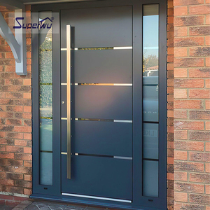 NFRC AS2047 Manual Acabado Exterior Segurança Impacto Portas Entrada com Double Glass Alumínio Frame para Quarto e Escola - Product Image 1