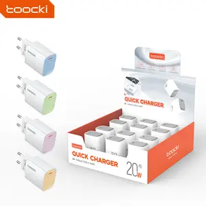 Toocki Most Popular Good Price Eu Plug Pd 20W Usb Type C Gan Charger Fast Charger For Mobile Phones