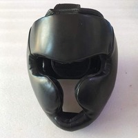 Casque de kick-boxing en cuir PU, protection de la tête, équipement d'entraînement thaïlandais MMA Sanda, adultes et enfants, modulaire