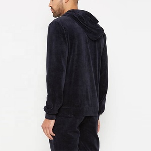 Conjunto Deportivo Informal de Terciopelo para Hombre, Traje de Chándal Liso con Cuello Alto y Ribete de Poliéster - Product Image 5