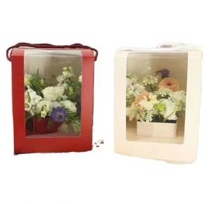 Sac en papier couché transparent de luxe, portable, avec poignées longues, ruban, matériaux recyclés, couleurs marron et blanc, emballage cadeau - Product Image 3