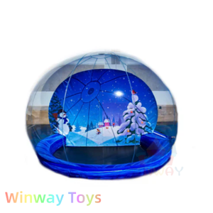 Maison gonflable personnalisée pour traîneau de Noël et bonhomme de neige Marque WINWAY 7.5x7.5x3m Installation facile Utilisation pour les vacances Capacité 5-10 - Product Image 1