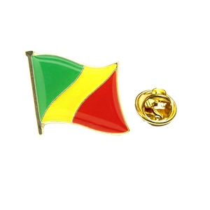 Pins de Esmalte Personalizados de 2 cm, Insignia de Bandera Mundial de Congo, Pin de Aleación, Broche de Metal con Cierre de Mariposa, Insignias Personalizables de Países Africanos - Product Image 1