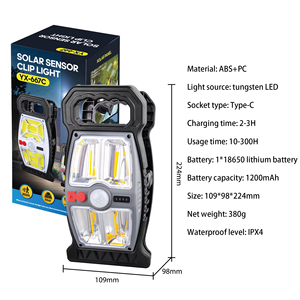 New Solar <b>LED</b> Garden Clip <b>Light</b> <b>Motion</b> <b>Sensor</b> Super Bright Garden Wall <b>Light</b> Emergency Camping Lighting - Product Image 4