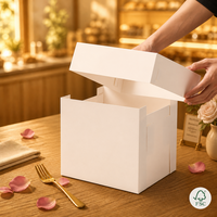 Caja de Cartón Blanca para Pastel con Ventana Transparente de 8, 10 y 12 Pulgadas, Caja de Embalaje para Pastelería, Cupcakes, Postres, Venta al Por Mayor