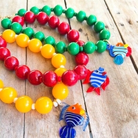 Collar de Cuentas de Vidrio Coloridas Minimalistas Personalizadas, Gargantilla de Cuentas Acrílicas Hechas a Mano, Joyería Hipoalergénica para Mujer, Regalos