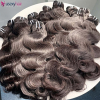 Extensiones de Cabello Humano Virgen Brasileño Ondulado, 4 Paquetes, Doble Trama, Sin Enredos, Sin Caída, Se Puede Teñir, 12A, Marca Privada