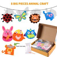 Kit de 8 grandes décorations animales en feutre à coudre soi-même pour enfants, ensemble de bricolage fait main pour tout-petits, activité artistique de maternelle