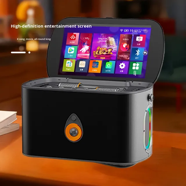 Smart Portable Flip Screen Smart Touch Outdoor Home Karaoke Song Selection All-in-one Machine Bluetooth Sound Model JK90 China