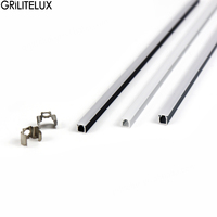 Profil LED personnalisé en aluminium anodisé 6063-T5 étanche Grilight, forme V/U, 1m/2m/3m, avec couvercle PMMA/PC, montage en surface