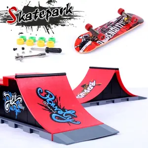 Novelty Ultimate ABS material Desktop Finger Skateboard Toys Training Props Skate Park Kit Ramp Parts
