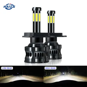 HAIZG Newest product 8-sides led headlight 360 degree lighting h3 h7 h11 9005 9006 three color 12000lm car led headlight