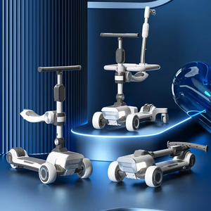 Xe scooter gấp 3 trong 1 có thể sạc lại, tích hợp nhạc, đèn, chiều cao có thể điều chỉnh, ván trượt hiện đại, đồ chơi điện tử cho bé trai bé gái - Product Image 6