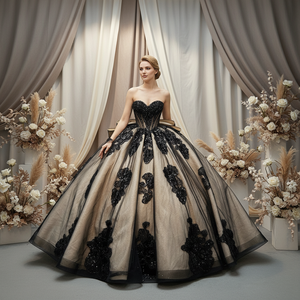 <span class=keywords><strong>Abiti</strong></span> Quinceanera 15 Anni Moderni Vintage Ricamati con Fiori di Cristallo e Fiocco in Chiffon e Pizzo, Abito da Ballo da <span class=keywords><strong>Donna</strong></span> per Feste, Stile <span class=keywords><strong>Principessa</strong></span> - Product Image 1