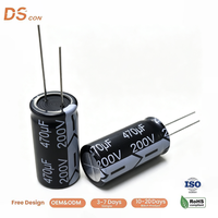 Condensateur électrolytique en aluminium 200V 470uF à faible ESR, 18x36mm, à trou radial, pour la filtration de puissance des convertisseurs de fréquence