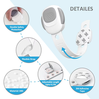 3pcs Loquets d'armoire à l'épreuve des bébés Serrures de tiroir de sécurité pour enfants réglables Protection sans perçage pour porte et armoire