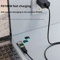 Adaptateur de charge ignifuge USB-C vers DC à angle droit JILIAN Industry PD 100W avec affichage numérique et surveillance de la puissance pour ordinateur portable CF/DC-SX