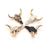 T2506 Pendentifs OX classiques Plaqué or argent Bétail Taureau & Cowhead Longhorns Pendentif pour tout le monde