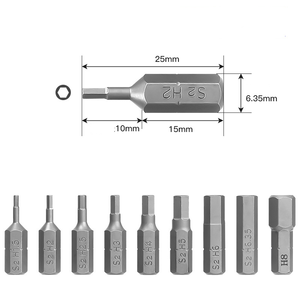 Jeu de tournevis multi-embouts hexagonaux 5/32 pouces H3, embouts hexagonaux pour tournevis à douille hexagonale, kit d'outils, longueur 25 mm, <span class=keywords><strong>S2</strong></span> - Product Image 5