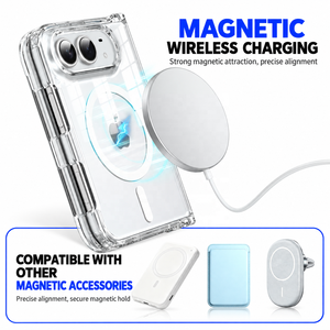 Étui magnétique transparent en TPU acrylique de 2,0 mm pour <span class=keywords><strong>iPhone</strong></span> Duo 18 Fold, anti-jaunissement, résistant aux UV, design à charnière à clipser, aimant puissant - Product Image 2