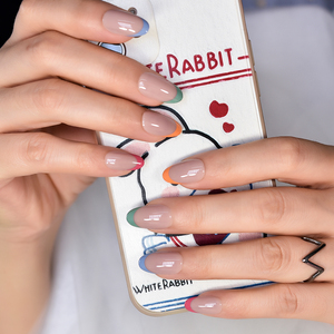 Nouveaux produits conseils colorés <span class=keywords><strong>faux</strong></span> <span class=keywords><strong>ongles</strong></span> pour fille Shopping moyen-court français brillant presse sur les <span class=keywords><strong>ongles</strong></span> - Product Image 5