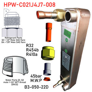Kits de condenseur et d'évaporateur en acier inoxydable de 18 000 kcal compatibles avec les compresseurs de 6 à 8 CV utilisés dans les chauffe-eau à <span class=keywords><strong>pompe</strong></span> à <span class=keywords><strong>chaleur</strong></span> de 72 000 BTU/21 kW - Product Image 3