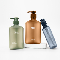 Bouteille vide personnalisée en PET dépoli marron, rose, gris, 8oz, 250 ml, 350 ml, 12oz, 500 ml pour shampoing et après-shampoing