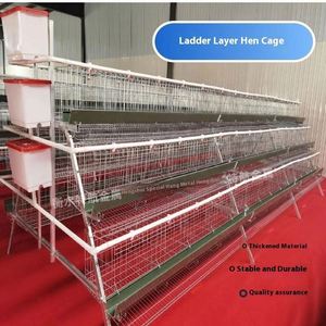 Cage à poules en acier en forme de A, multi-niveaux, escalonnée et empilable, galvanisée à chaud/à froid pour l'élevage domestique - Product Image 3