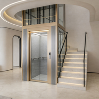 Ascenseur domestique moderne personnalisé à entraînement par traction, capacité 400 kg, cabine en acier inoxydable, ascenseur pour passagers de villa