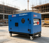 Générateurs diesel silencieux de 11 kW pour la maison, démarrage électrique, 12 kW max, moteur V-Twin bicylindre, groupe électrogène diesel AVR, réservoir de carburant de 25 L, 230 V