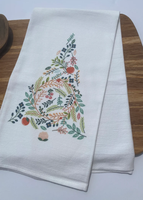 Essuie-tout de Noël. Essuie-tout de cuisine. Serviettes en toile de sac à farine. Décoration de style ferme. Serviettes de cuisine en toile de sac à farine. Serviettes de cuisine. Produits frais de la ferme.